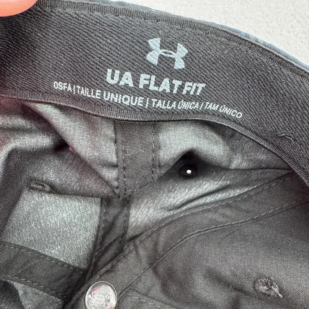 Under Armour Black Graphic Flat Fit Youth Hat Adjustable One‎ Size UA Flat Fit